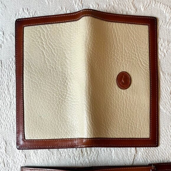 Dooney and Bourke All Weather Leather Bone matching Wallet and Checkbook - Picture 6 of 9